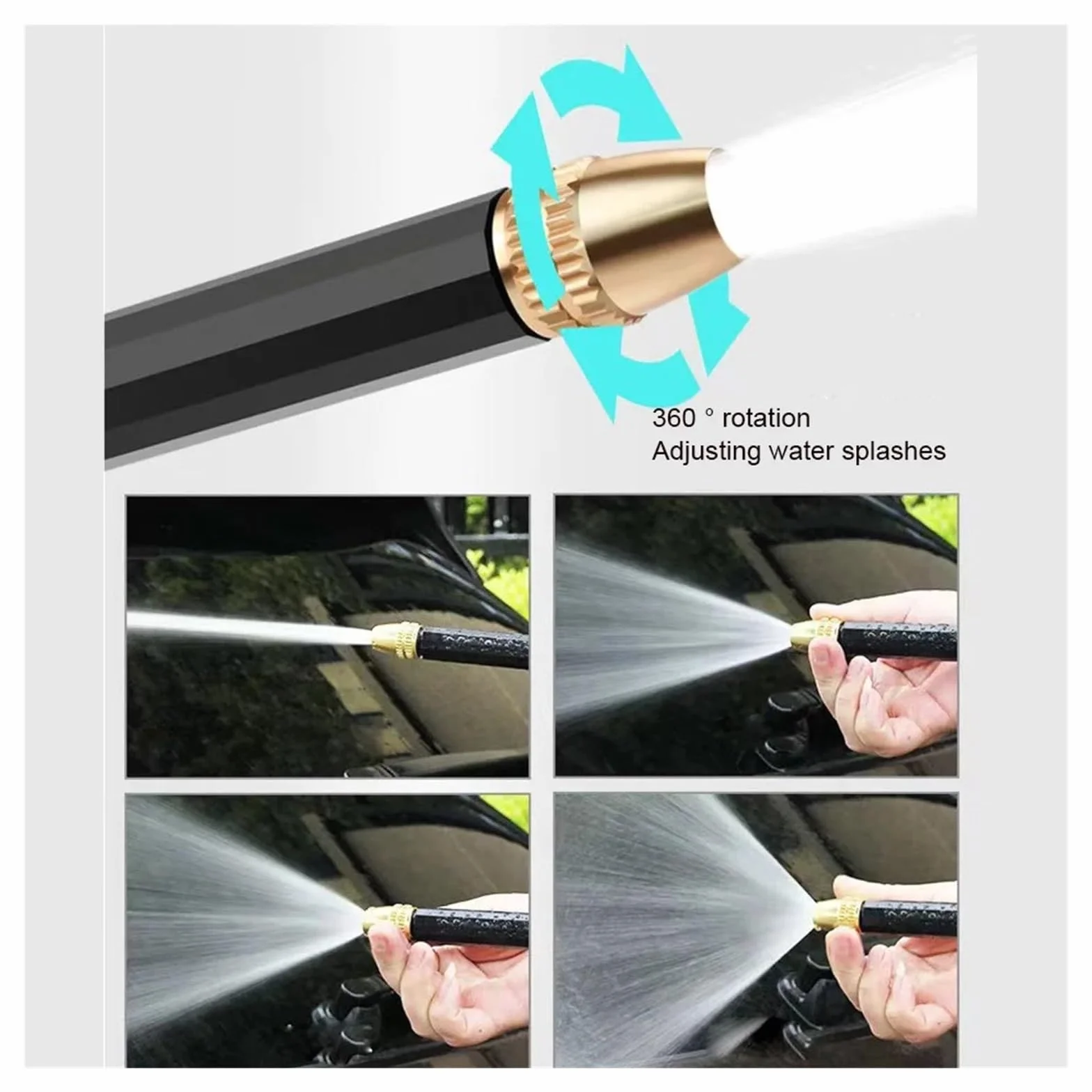 Pistola rociadora for manguera de jardín, limpieza portátil con agua a alta presión, máquina de lavado de autos, boquilla de riego, aspersor, hilo de espuma, conector rápido, fácil de usar