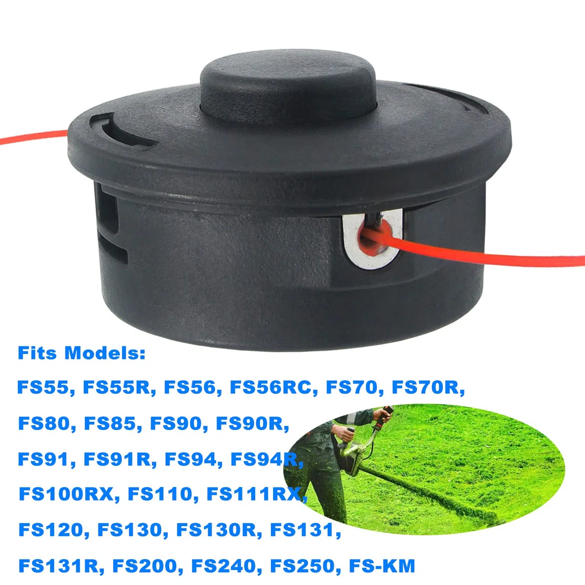 Ineedtech AutoCut 25-2 - Cabezal de Recortadora de alimentación de Impacto 4002-710-2108 para Stihl FS44 FS50 FS55 FS56 FS60 FS65 FS70 FS74 FS76 FS80 FS86 FS90 FS110 FS130 Sustituye a 4002-710-2191