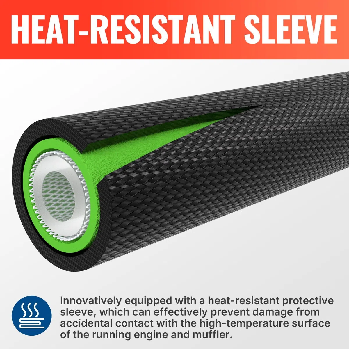 YAMATIC Manguera de lavado a presión de 3400 PSI 1/4 pulgadas 50 pies, resistente al desgaste y a las torceduras, manguera de lavado a presión con funda protectora de calor, manguera de lavado a