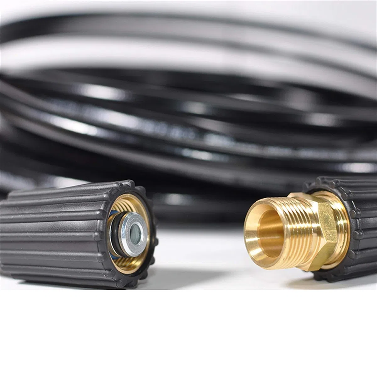 Accesorios para hidrolimpiadoras de Alta presión, Acoplador de extensión de Manguera for hidrolavadora, métrico, M22-14 mm, Macho a Macho, latón, 5000 PSI(C)