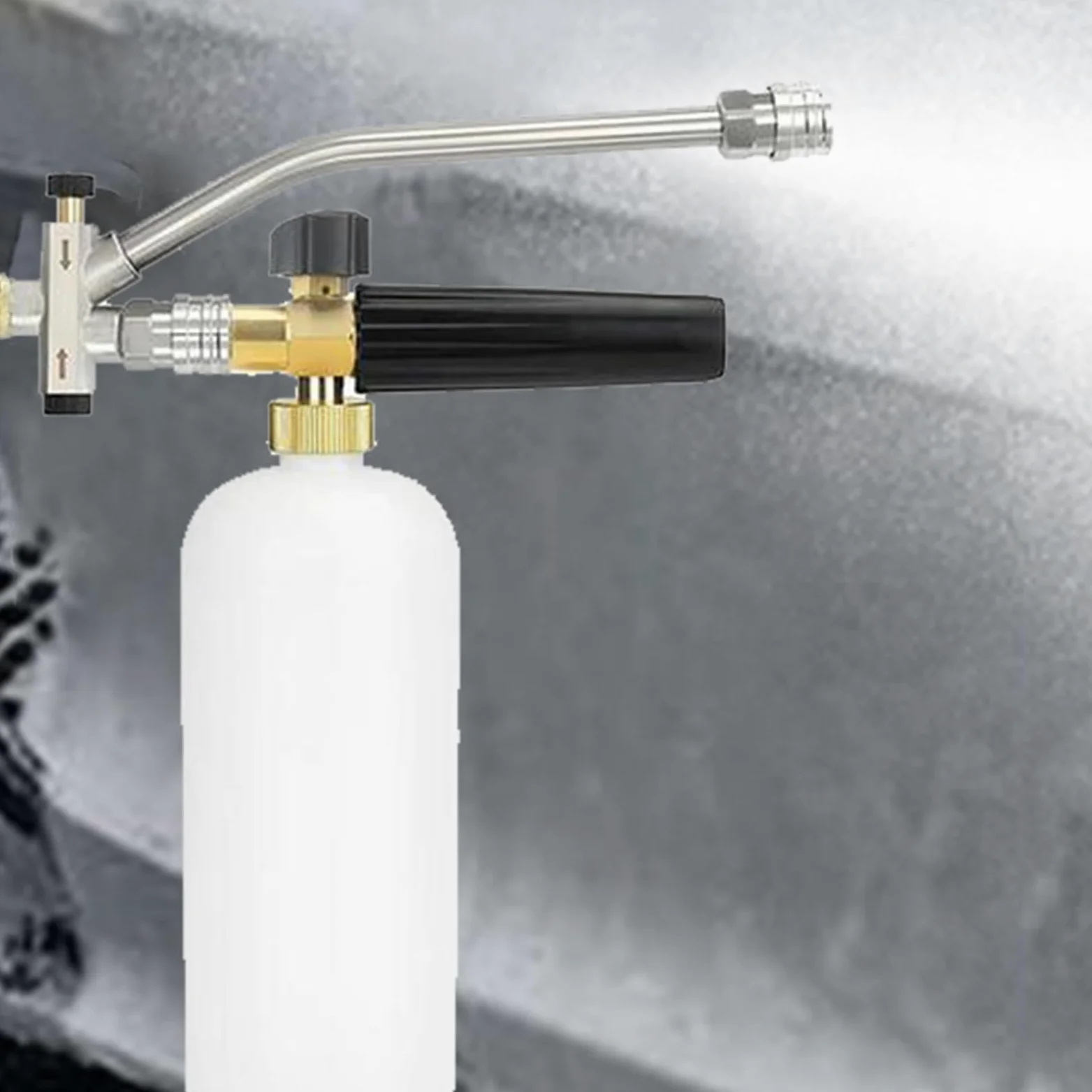 Lanza Espumadora Para Hidrolimpiadora Boquillas Para Lavadora | Pistola Con Doble Cabezal Para Limpieza Detallada De Coches Y Hogar