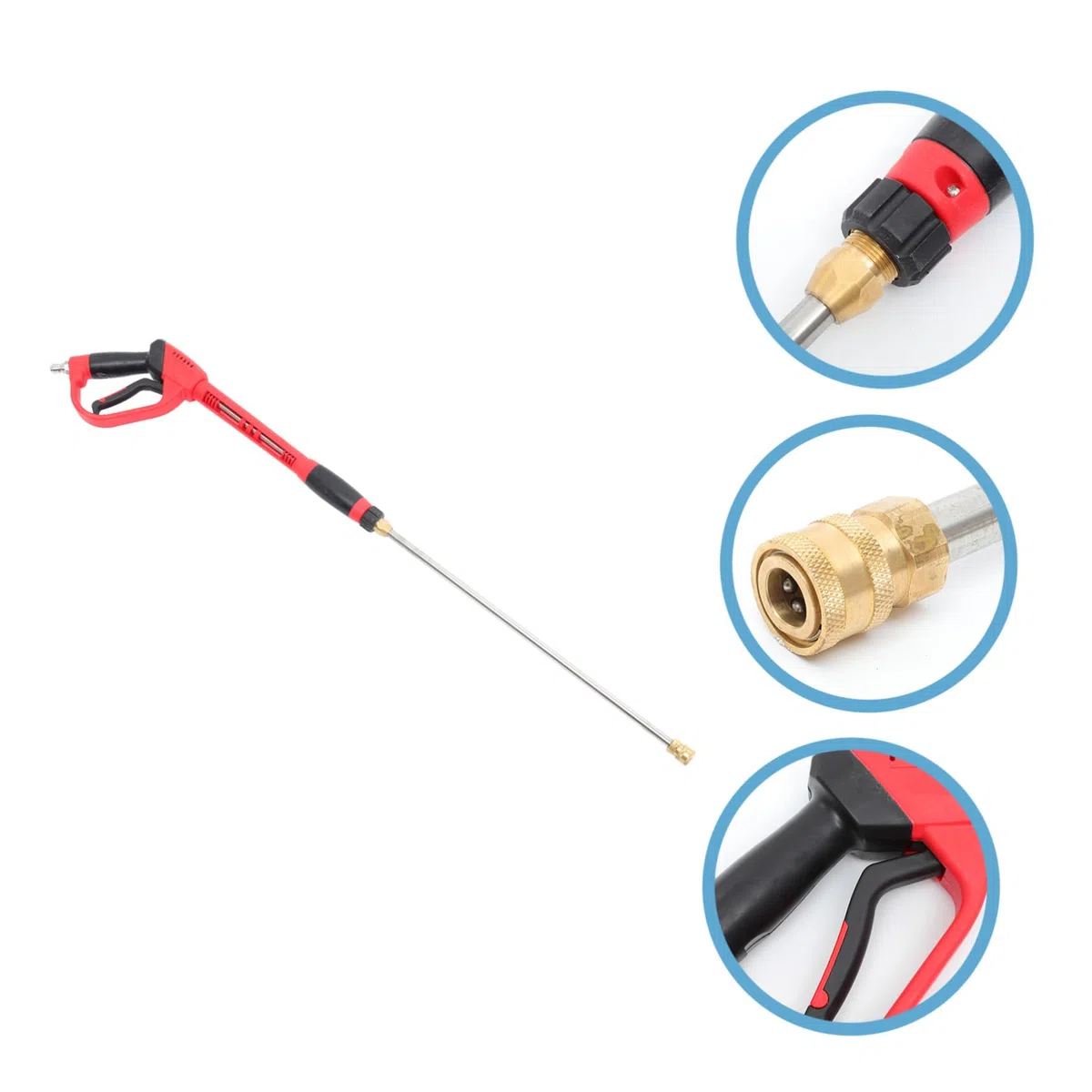HEMOTON Pistola de Limpieza de Alta Presión Roja PSI Pulverizador de Alta Presión con Repuesto de Varilla para Hidrolimpiadora Herramienta de Riego para Limpieza de Automóviles