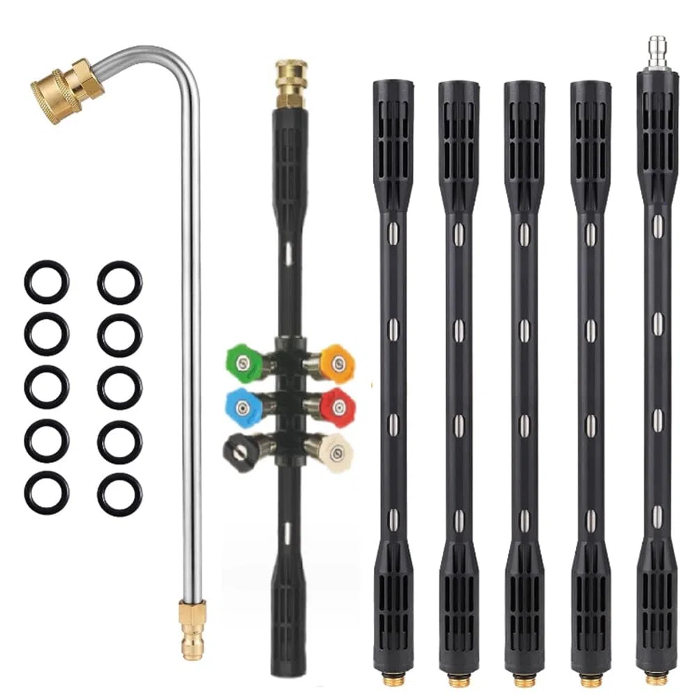 Varita de ExtensióN para Lavadora A PresióN, Herramientas de Limpieza de Canalones de 1/4 Pulgada Desde el Suelo, Poste de ExtensióN para Lavadora EléCtrica, Varilla Curva