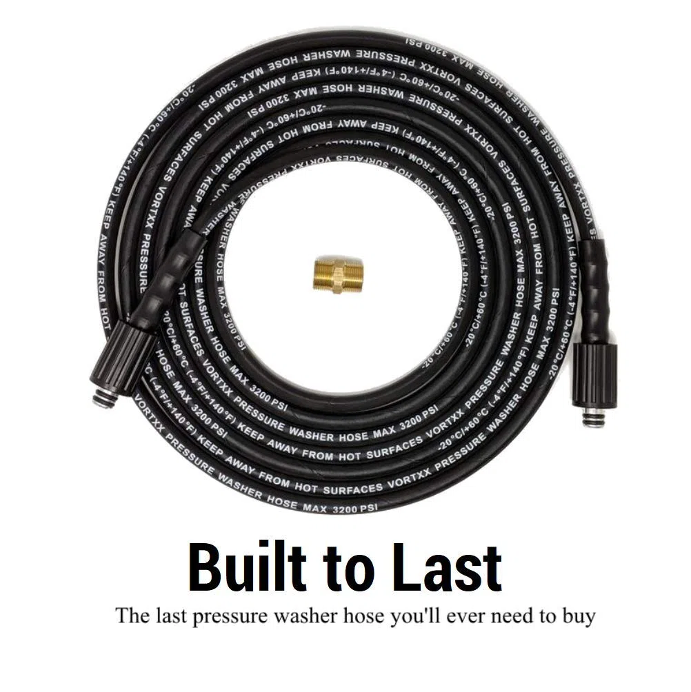 Manguera de extensión resistente para lavadora a presión de 1/4 pulgadas x 20 pies para Sun Joe SPX Series, SPX-25HD y SPX3000-33 de repuesto, M22-15 mm, 3200 PSI flexible resistente a las