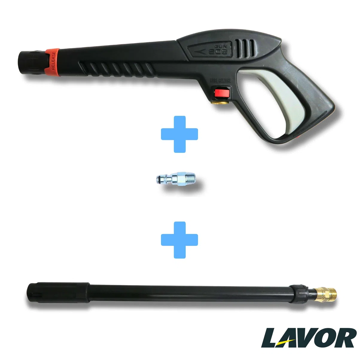 Pistola hidrolimpiadora Lavor S'10Y con mecanismo de latón, lanza Rotox y adaptador 1/4" – Kit profesional definitivo (pistola S'10Y + lanza Rotox + adaptador 1/4")