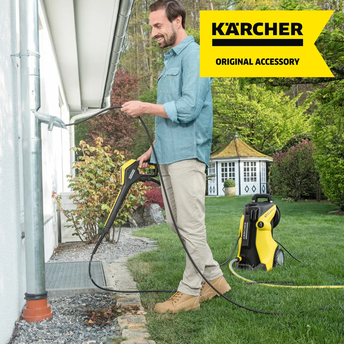 Kärcher 2.637-729.0 - Kit de limpieza para tubos, tuberías de desagüe, bajantes de agua, e inodoros, 7,5 m, (Importado de Alemania)