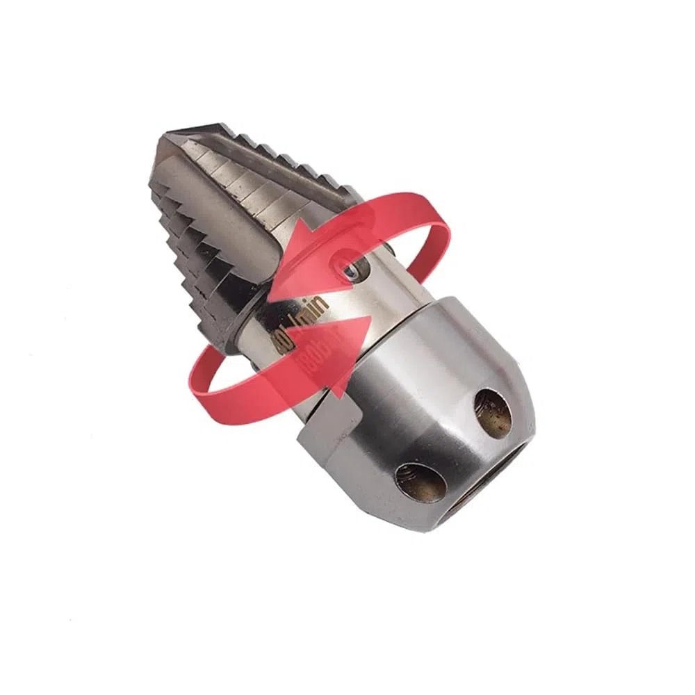 Boquilla Giratoria de Alta Presión, Boquilla de Pistola de Agua de Limpieza de Alta Presión para Alcantarillado, Boquilla de Acero Inoxidable para Limpieza de Lodos G1/2 (40L 200KG)