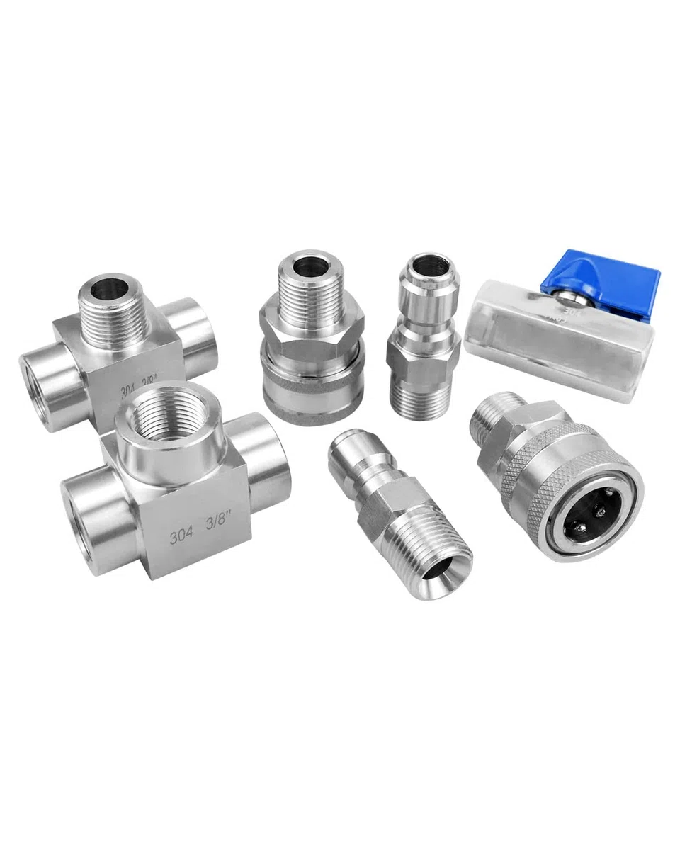 Kit de derivación de inyector químico de 3/8 pulgadas para lavadora a presión, acopladores rápidos inoxidables, 6000 PSI