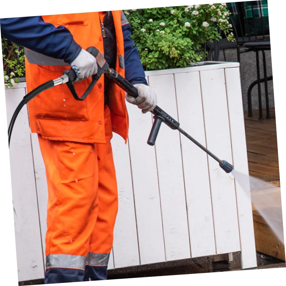 Manguera De Alta Presión Para Hidrolimpiadora 8 Metros M22 Negra Tubo De Extensión Resistente Para Limpieza Exteriores Compatible Agua Fría