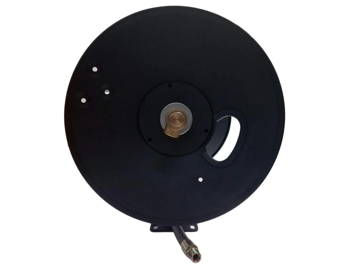 Carrete de manguera de lavado a presión súper resistente, 3/8 pulgadas x 200 pies | Soporte deslizante o de pared, aire y agua, 4000 PSI