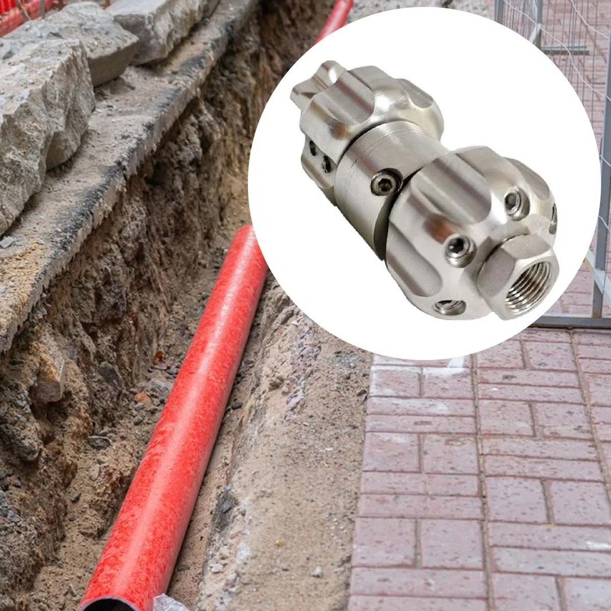 Milageto Piezas de Boquilla para hidrolimpiadora de alcantarillado, Conector rápido de Acero Inoxidable con Interna de 3/8", Cabezal de Boquilla, 70 L Mín. 150 Bar