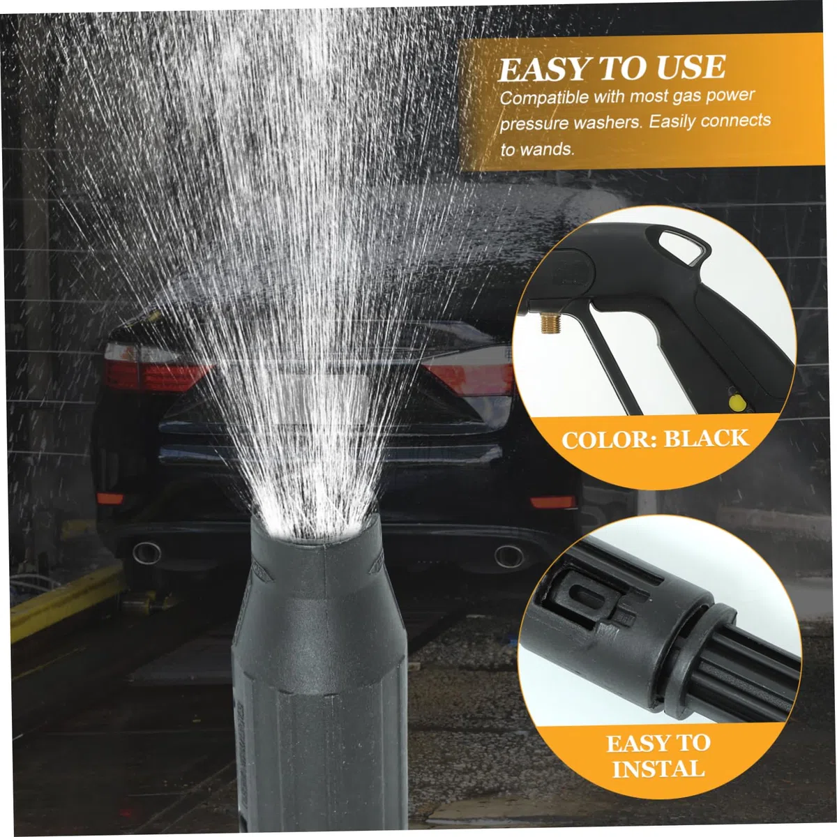 1juego Boquilla De Alta Presión para Limpiadoras De Coches Accesorios De Lavado De Herramienta De Extensión Compatible PSI para Limpiar Patios Vehículos y Superficies Exteriores