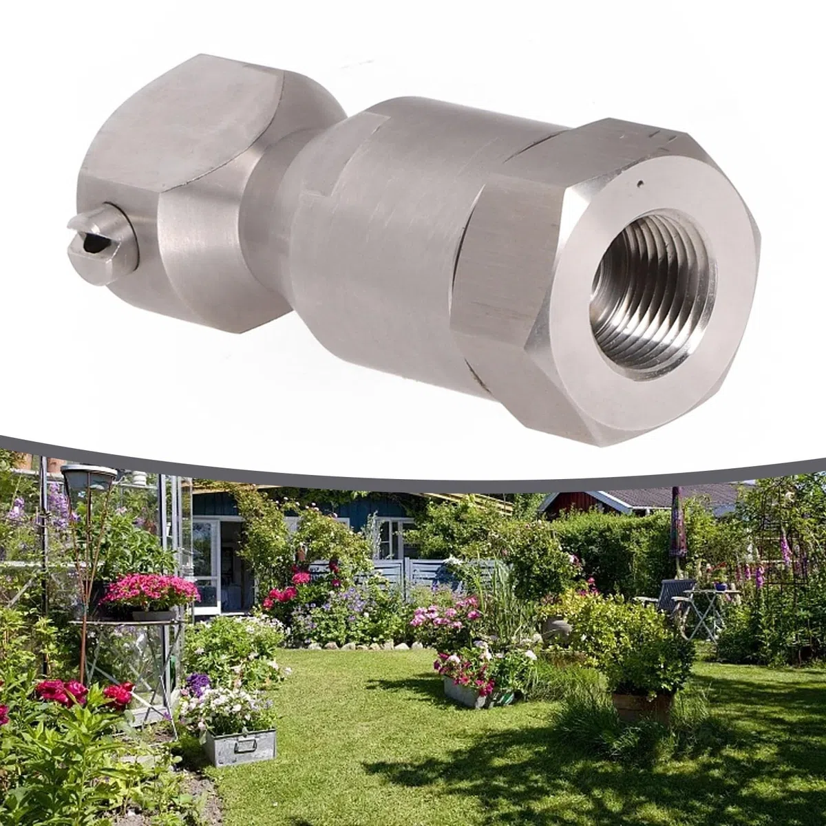 Boquilla giratoria automática de 360 grados, boquilla de limpieza de alta presión para botellas, tanques, tambores de aceite, tuberías, descarga de pared interior (1,27 cm)