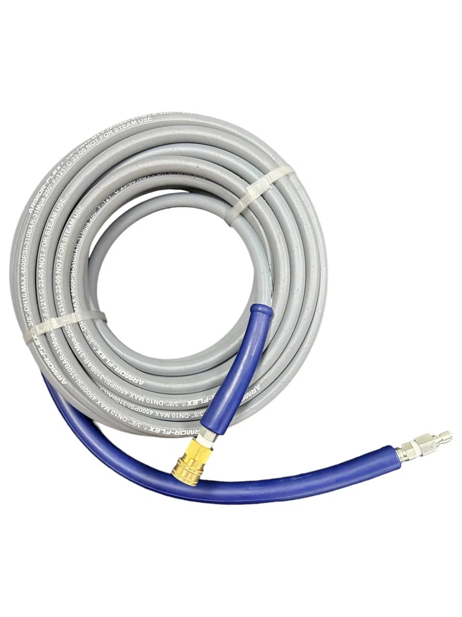 Pressure-Pro CHA0501GB - Manguera de repuesto para lavadora a presión gris de 3/8 pies x 50 pies, sin marcas, con desconexiones rápidas