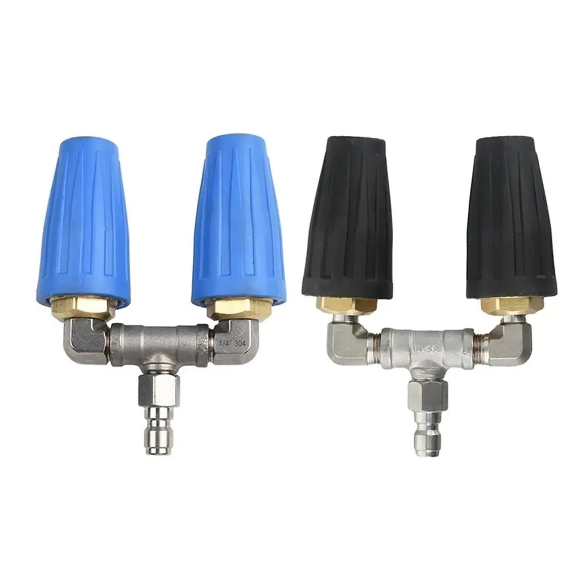 Boquilla de Doble Turbo de Acero Inoxidable for hidrolavadora, acoplador rápido, Boquilla de Doble turbina, Boquilla de turbina rotativa for hidrolavadora de Alta presión(Schwarz)