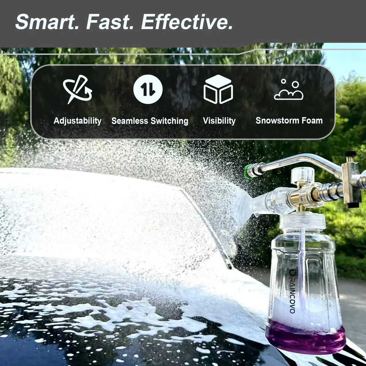 Raincovo Cañón de espuma para lavadora a presión, lanza de doble conector