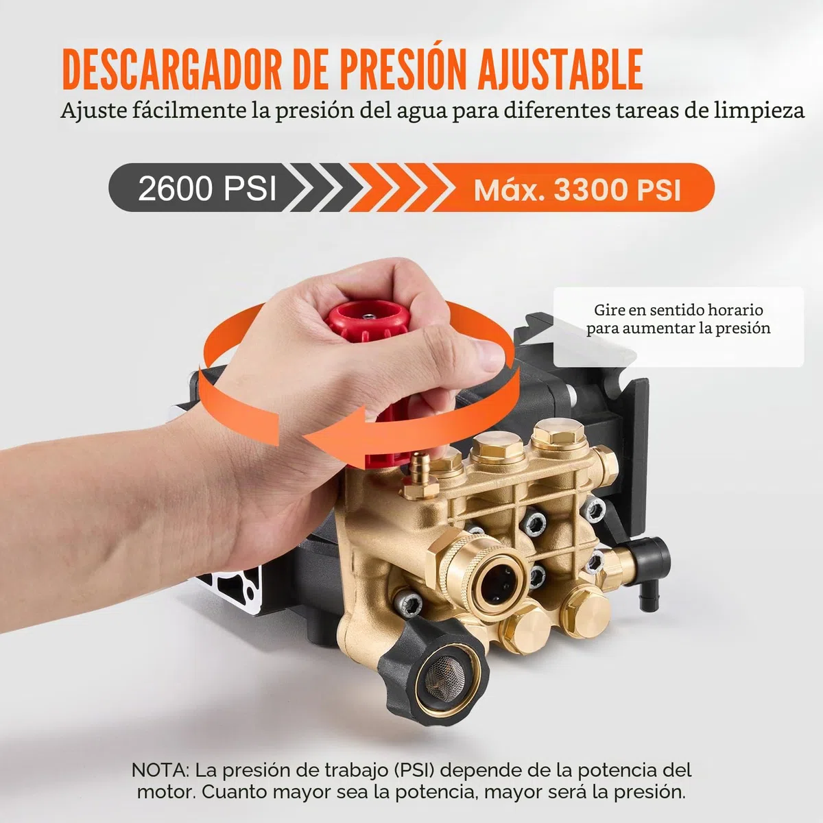 VEVOR Bomba para Hidrolavadora Émbolo Triple Horizontal con Eje de 19,05 mm, 3300 PSI 2,5 GPM, Kit de Repuesto para Hidrolavadora con 5 Boquillas, Compatible con Simpson MorFlex 40224, 40225, 40226