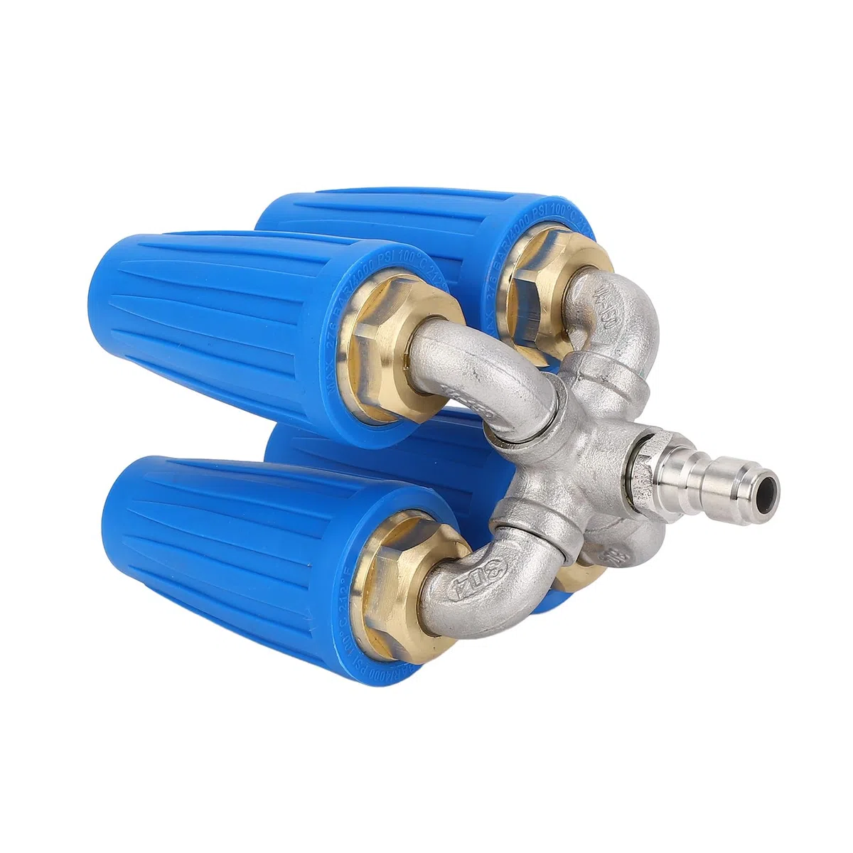 Haofy Boquilla Turbo para Lavadora a Presión, Boquilla Giratoria 4 en 1 de 4000 PSI, Acero Inoxidable 304 y Latón con Conector Rápido de 1 4 Pulgadas para Vehículos, Pisos, Herramientas Exteriores
