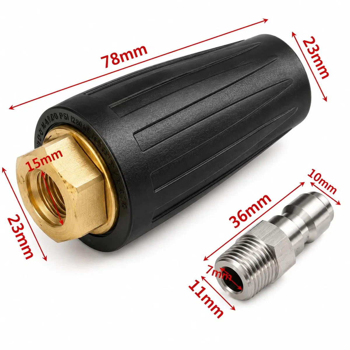 M&M SMARTEK Boquilla rotativa para limpiador de alta presión Kränzle HDS 040, presión de funcionamiento: hasta 4000 PSI, 276 bar, hasta 100 grados