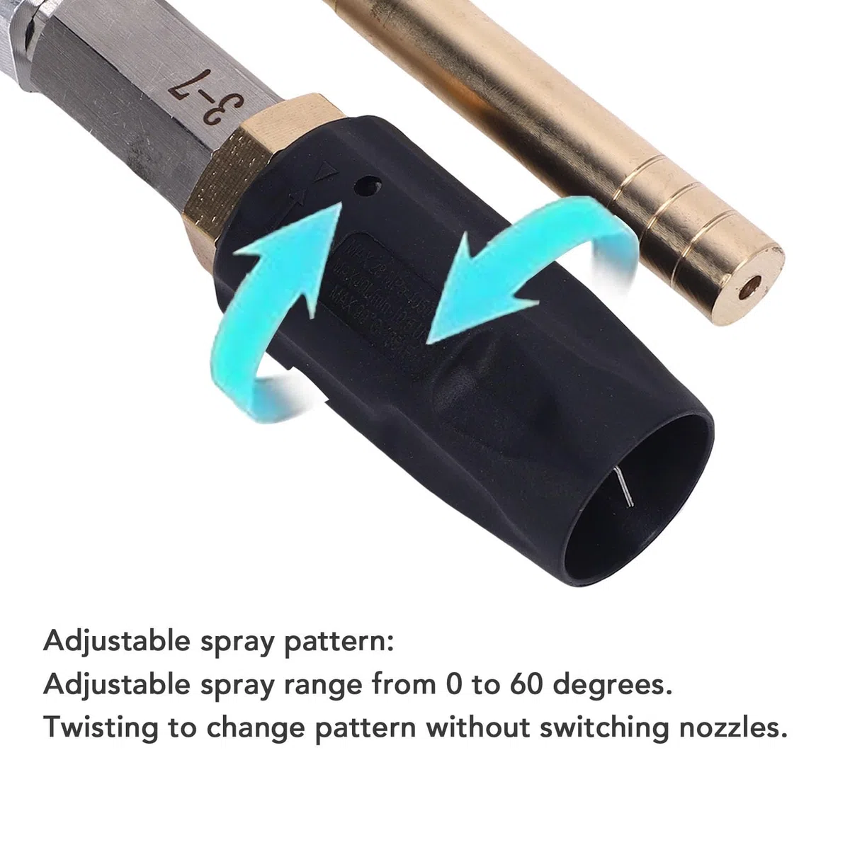 Boquilla de lavadora de alta presión SustVita con rociador ajustable de 0 a 60 grados, 1000 a 4050 PSI, conexión rápida de 1/4 de pulgada, boquilla giratoria M5 para lavado de
