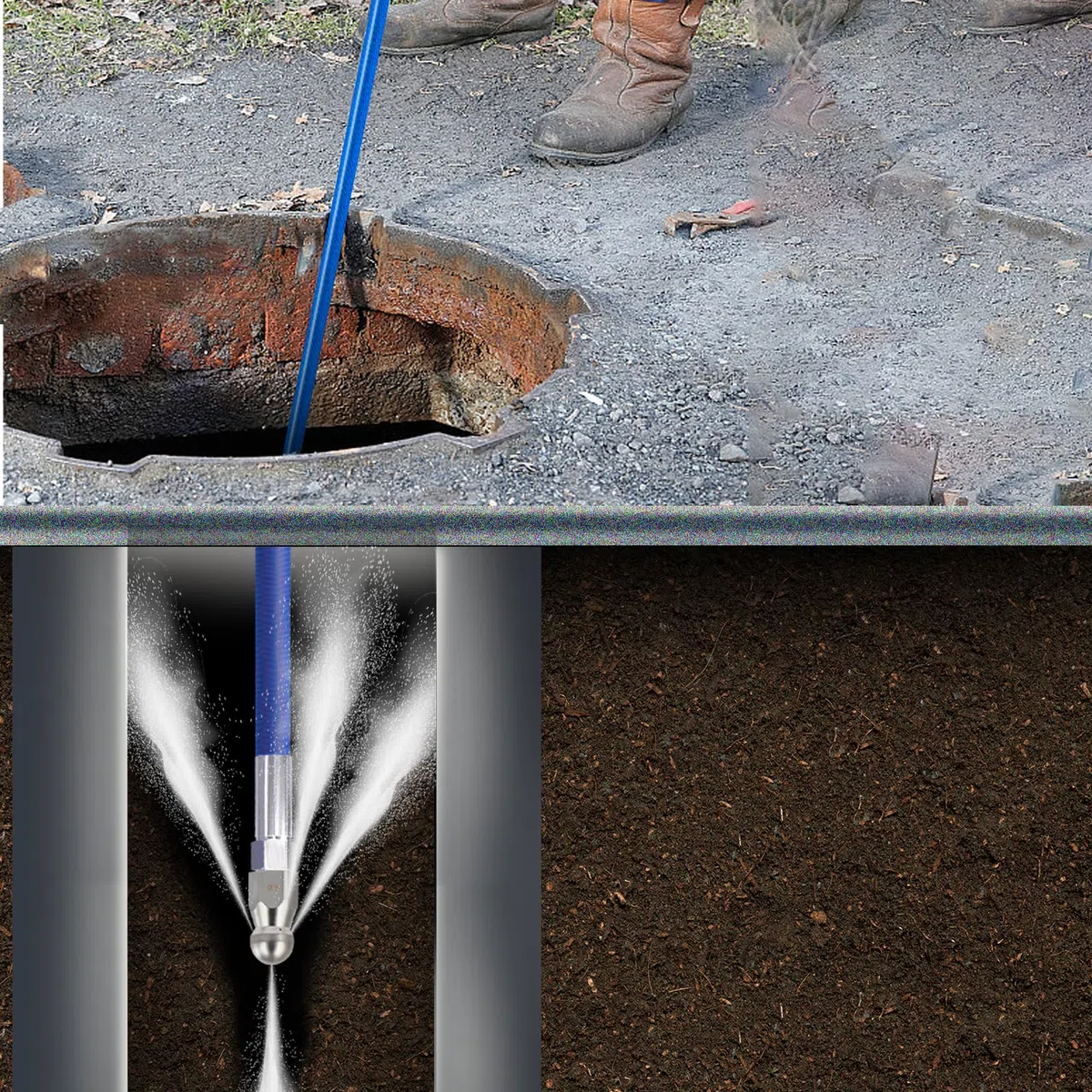 Kit de chorro de alcantarillado de 100 pies para lavadora a presión, manguera de lavado a presión de 5800 PSI, orificio 4.0, 4.5, 5.5 botones, chorro de drenaje de lavadora, boquilla giratoria, kit de