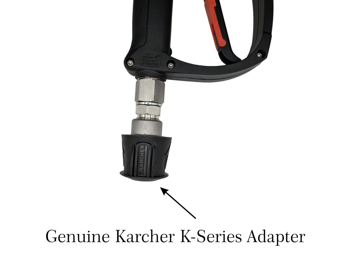 PressureWasherPartsUK SGS35 - Gatillo giratorio de acero inoxidable compatible con Karcher K-Series 11,6 mm Q/R 5 boquillas