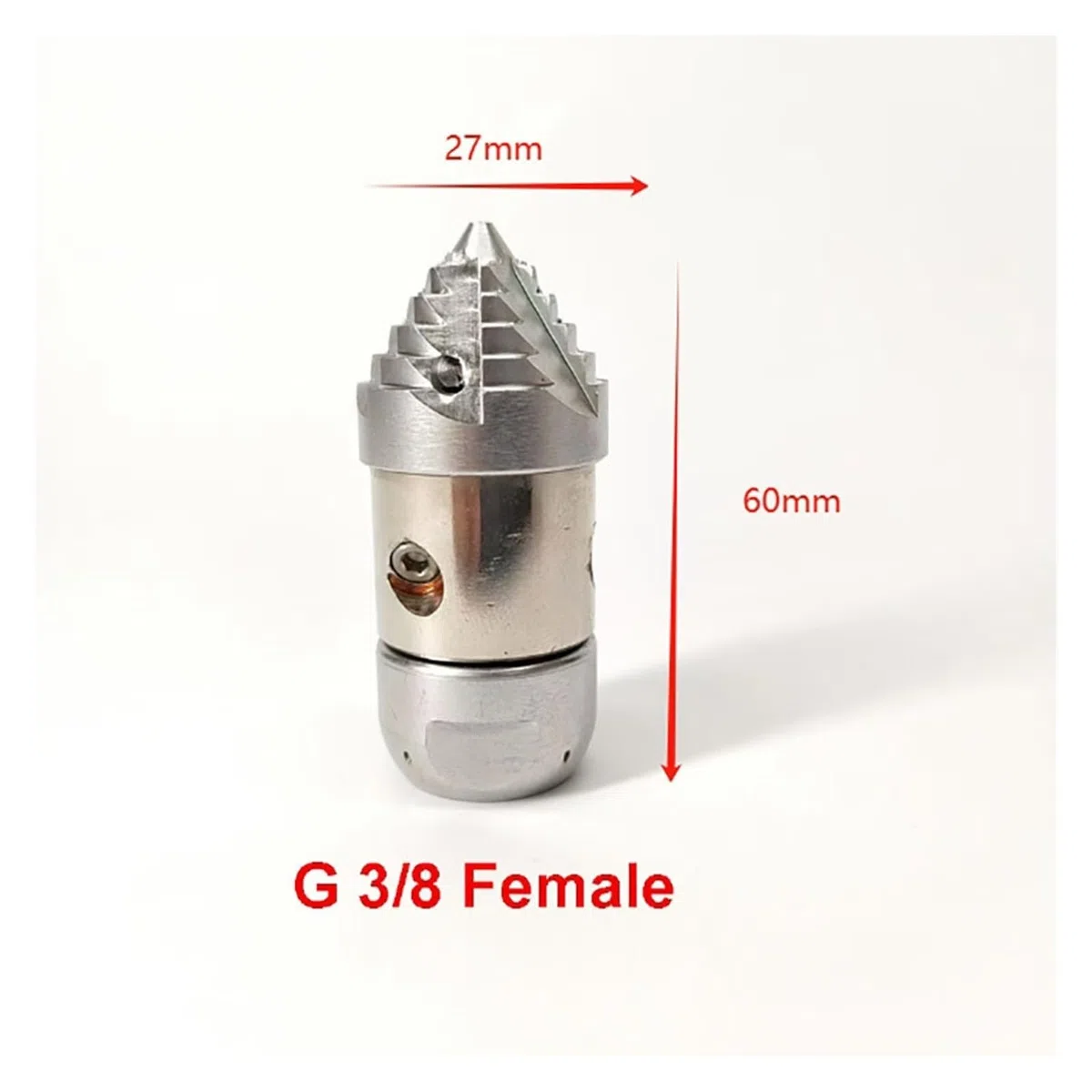 Boquilla, boquilla 3/8 Mini giratoria 160G, flujo pequeño 15-30L/min de limpieza tubo drenaje alcantarillado alta presión(3/8 hembra 30LPM)(3/8 female 15LPM)