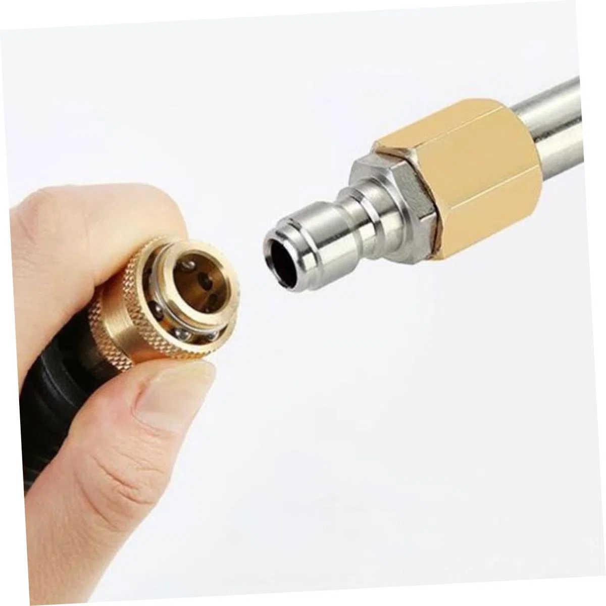 Varilla de Canaleta para Lavadora 6 Piezas Acero Inoxidable 14 Mm | Conector Rápido de 1/4 de Pulgada, Extensión para Lavado de Coches y Limpieza de Muros