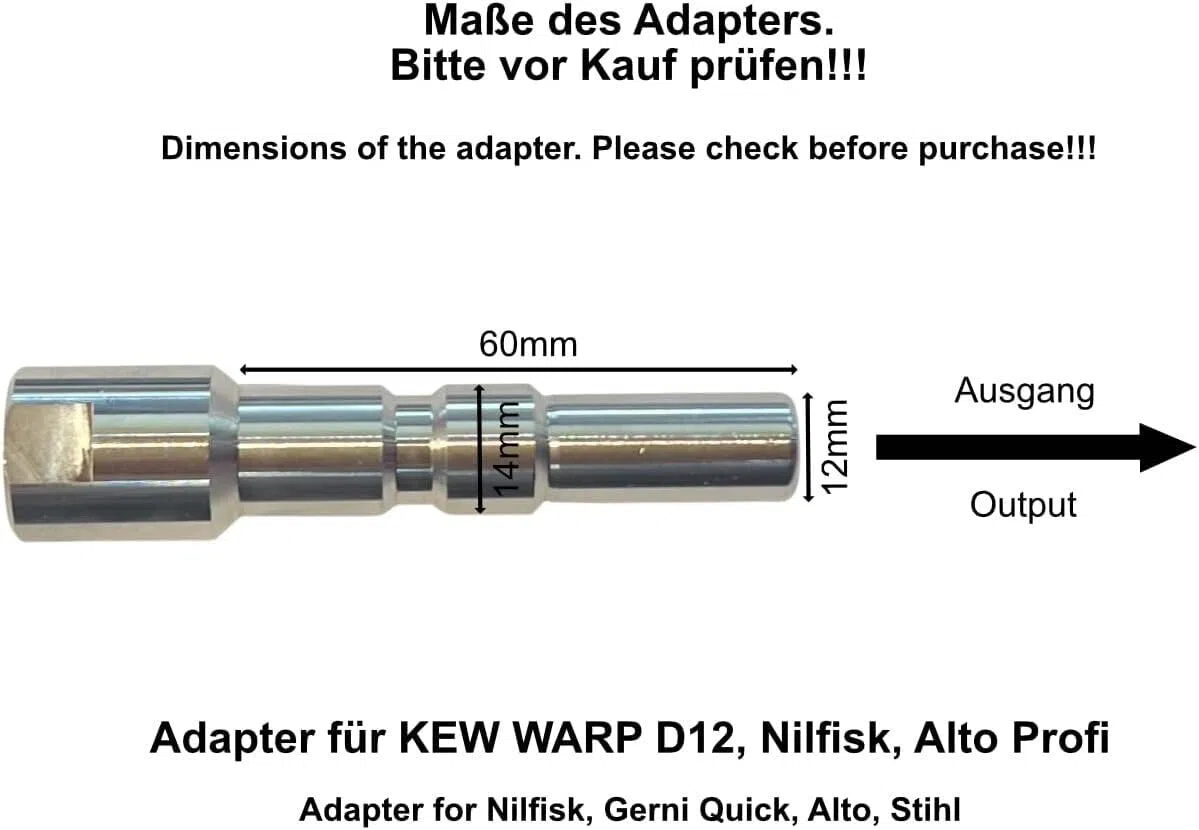 Juego de mangueras de 3 piezas para el limpiador profesional de alta presión Nilfisk ALTO - M22 x 1,5 AG Conexión para KEW, WAP, Alto, Kränzle + boquilla de limpieza de tuberías