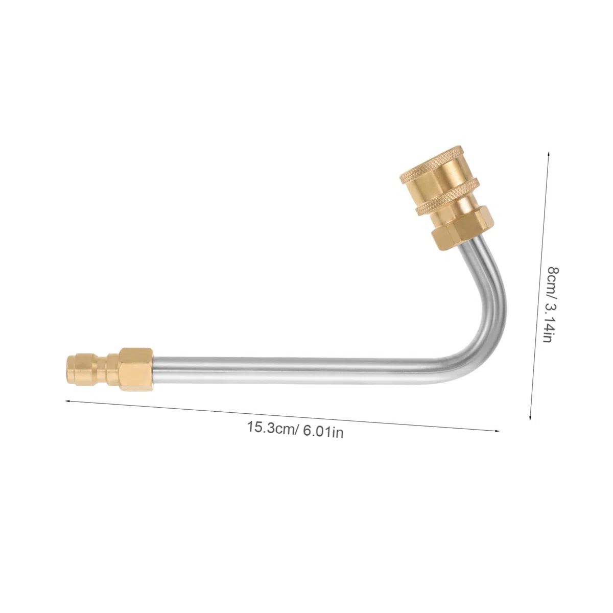 TOYANDONA 5 Piezas Varita limpiadora de Alta presión arandela Extensiones pulverizador Varilla de Lavadora de Autos Barra de extensión de Alta presión Acero Inoxidable Golden