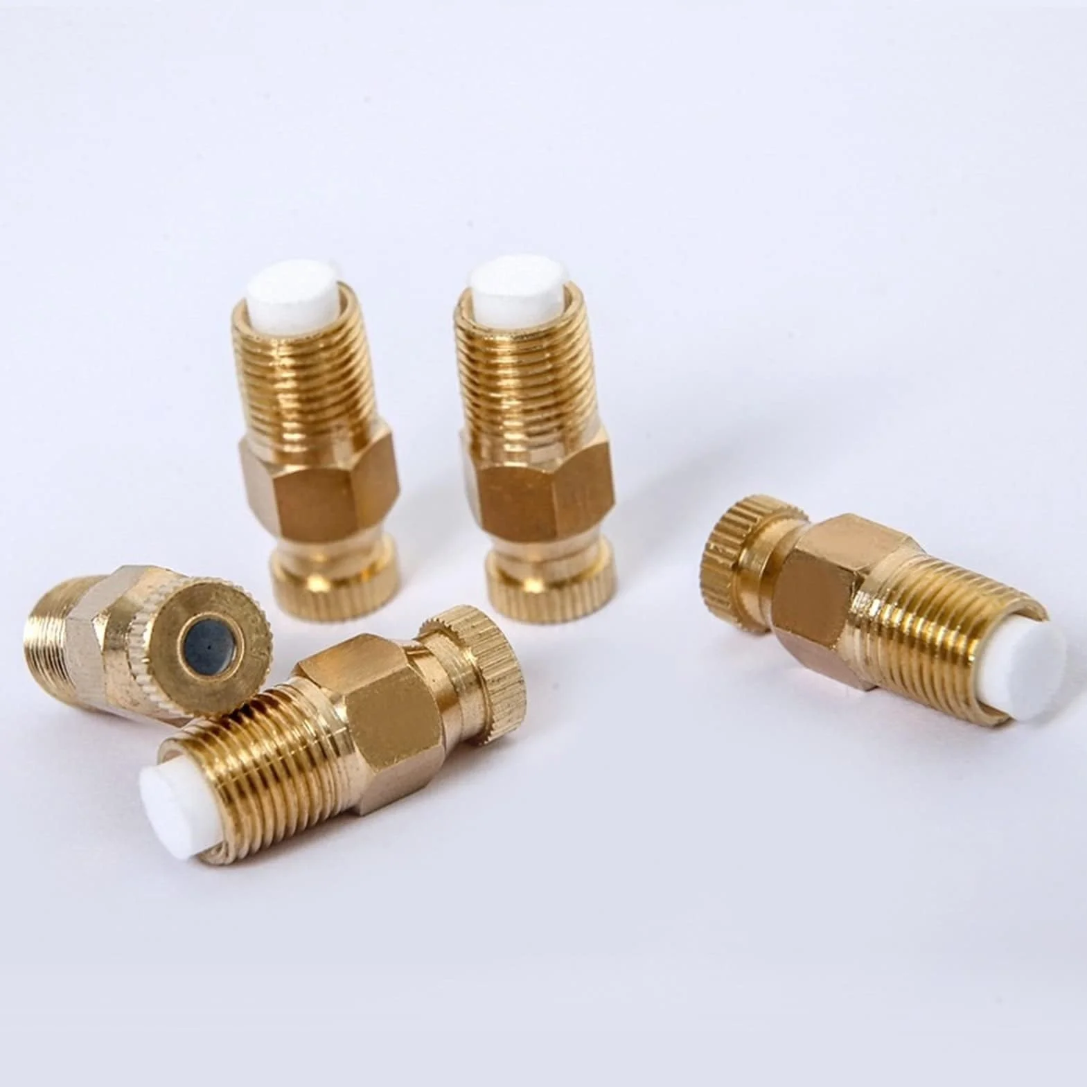 punta de pulverización en abanico plano, 50 Uds. Cabezales de repuesto de boquillas de nebulización de latón con filtro, 1/8" NPT | 0.3mm(0.012'')