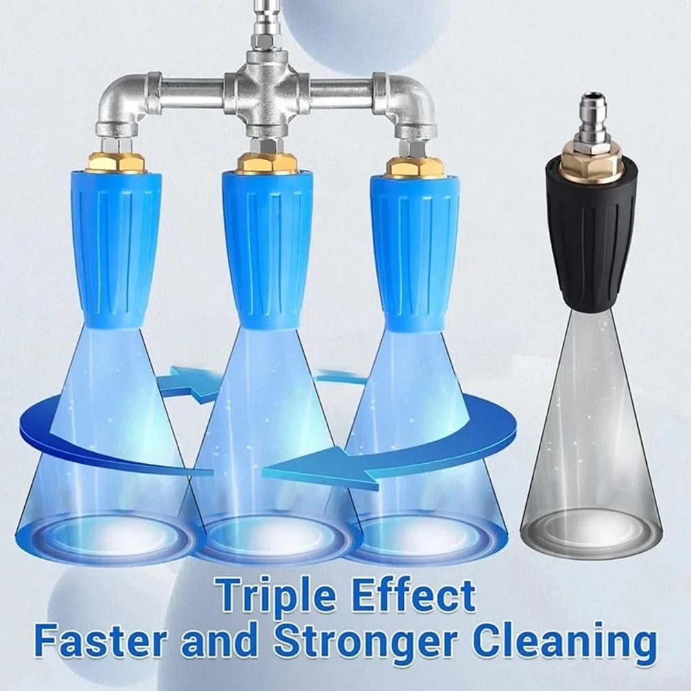 Boquilla Triple Turbo azul | Para lavadoras a presión de alto flujo, limpieza eficiente en agua