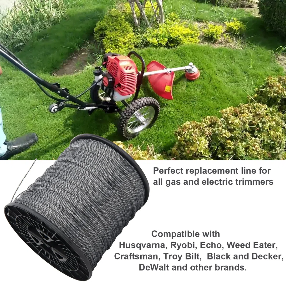 KAKO Supertwist Trimmer Line .095, Weed Eater String 095, 095 Weed Wacker String, 095 Twisted Trimmer Line, 095 Trimmer Line Heavy Duty-2.3 kg-1430Foot-0.095Inch Fits Most of String Trimmer