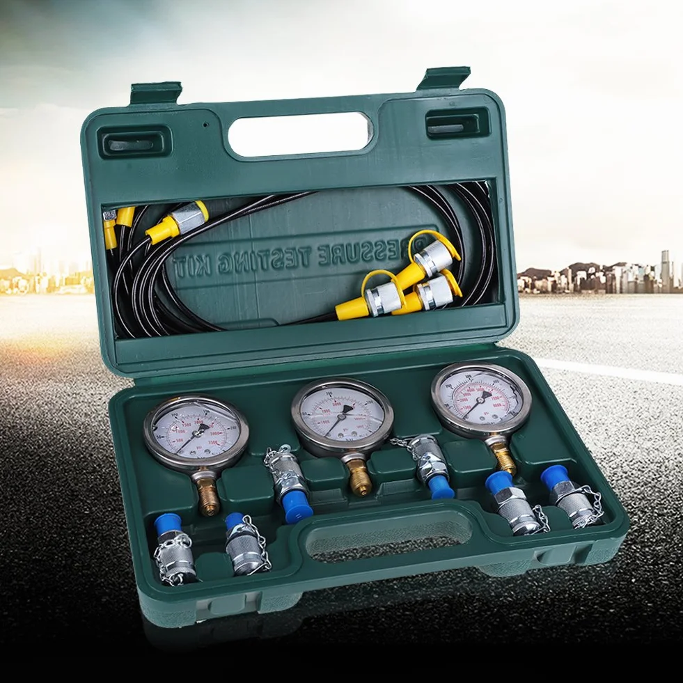 Kit Hidráulico para Excavadora, Caja con Accesorios de Pruebas Hidráulicas de Excavadoras Utilizado para Pruebas de Presión Hidráulica de Maquinaria de Construcción