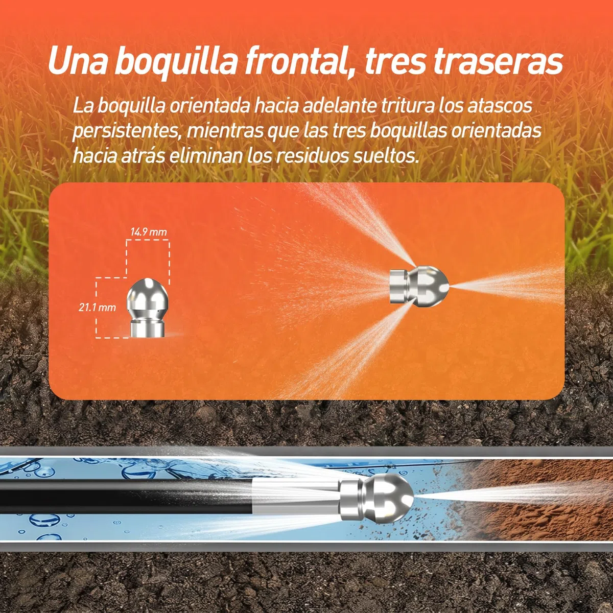 30M kit Manguera a Presion para Desatascos | Conector de 1/8 de pulgada Manguera de Limpieza de Tuberías para Karcher K2-K7 & Bosch AQT & Lavor Hidrolavadora