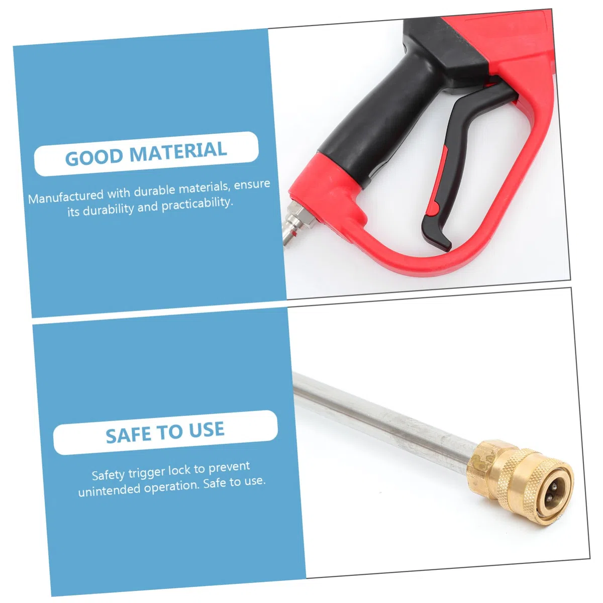 TOYANDONA Rociador de Limpieza Alta Presión PSI Pistola de Agua Presion Roja Varilla de Extensión para Hidrolavadora Herramienta de Pulverización Presión para Limpieza de Jardín