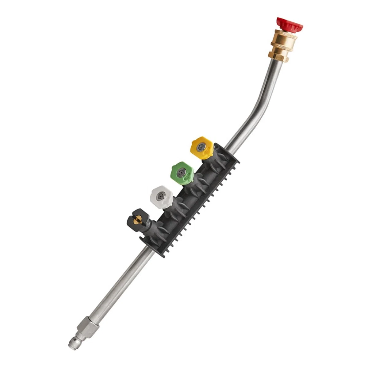 Lanza De ExtensióN para Hidrolimpiadora Varilla de hidrolavadora 15 Pulgadas, extensión Curva 30 Grados con 5 boquillas pulverización y Soporte Boquilla, conexión rápida en U 1/4 Pulgada