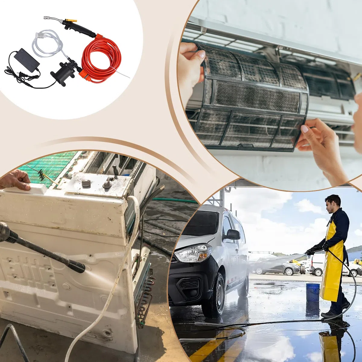 Coches Portátil Accesorios Limpieza Evaporador Aire Acondicionado | Hidrolimpiadora Eléctrica Herramientas Mejora Hogar Suministros Limpieza Para Jardín Y Hogar Detallado Para Camping Coche
