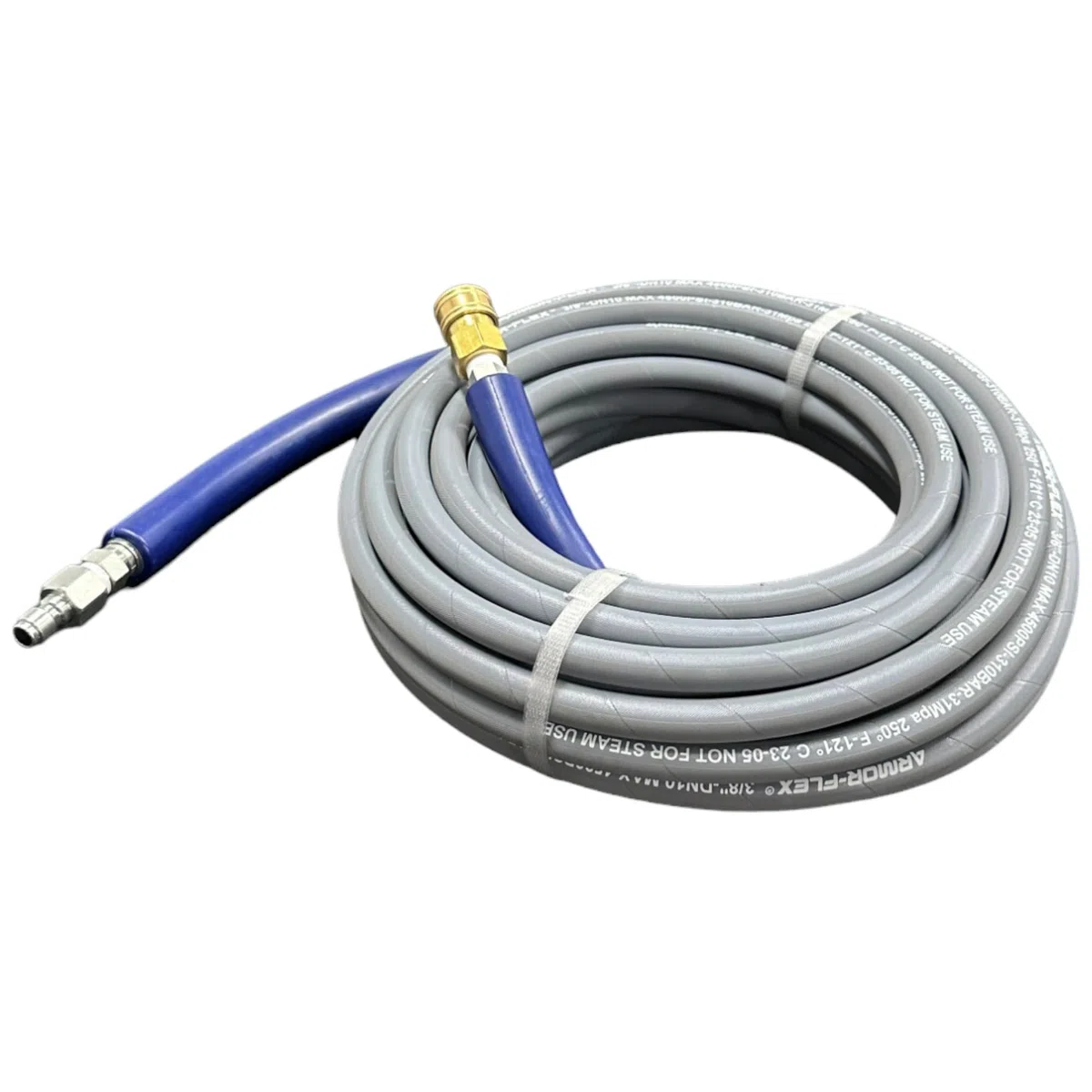 Pressure-Pro CHA0501GB - Manguera de repuesto para lavadora a presión gris de 3/8 pies x 50 pies, sin marcas, con desconexiones rápidas