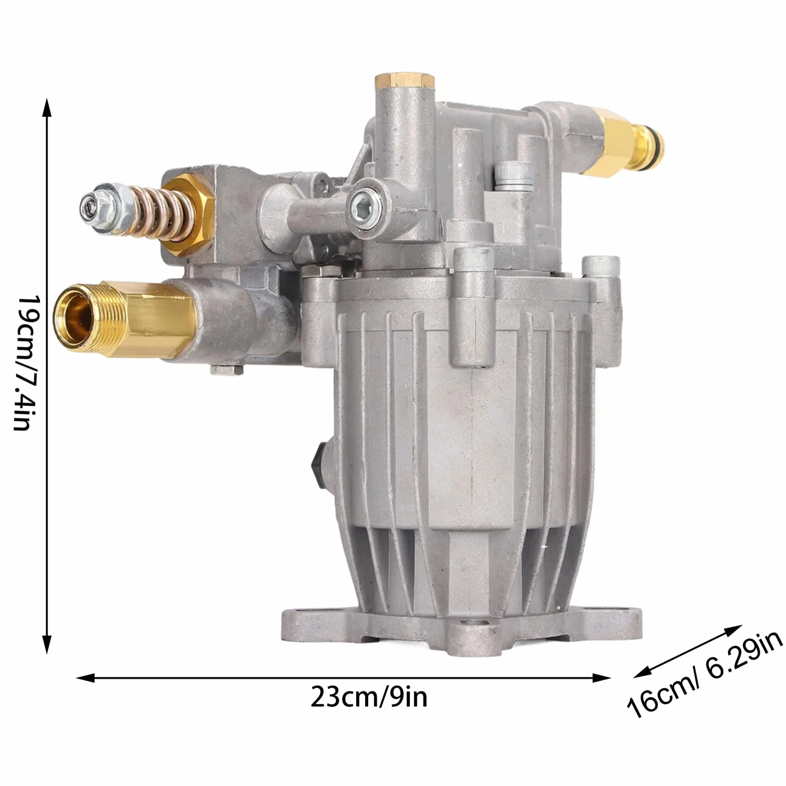 Bomba de Alta Presión para DXPW3025, 2610-3000PSI, 2.2-2.4GPM, Eje Horizontal 3/4", Sellado Dual, Aluminio Fundido