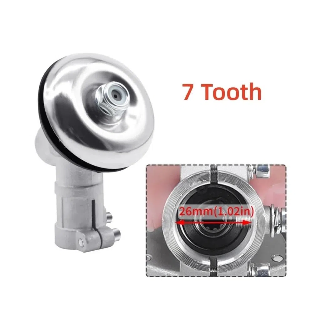 Cabezal de Engranaje recortador de 7/9 Dientes, Caja de Cambios de desbrozadora de 26mm/28mm | Piezas universales de repuesto for herramientas eléctricas de jardinería con cabezal de engranaje for cortacésped(26mm 7t)