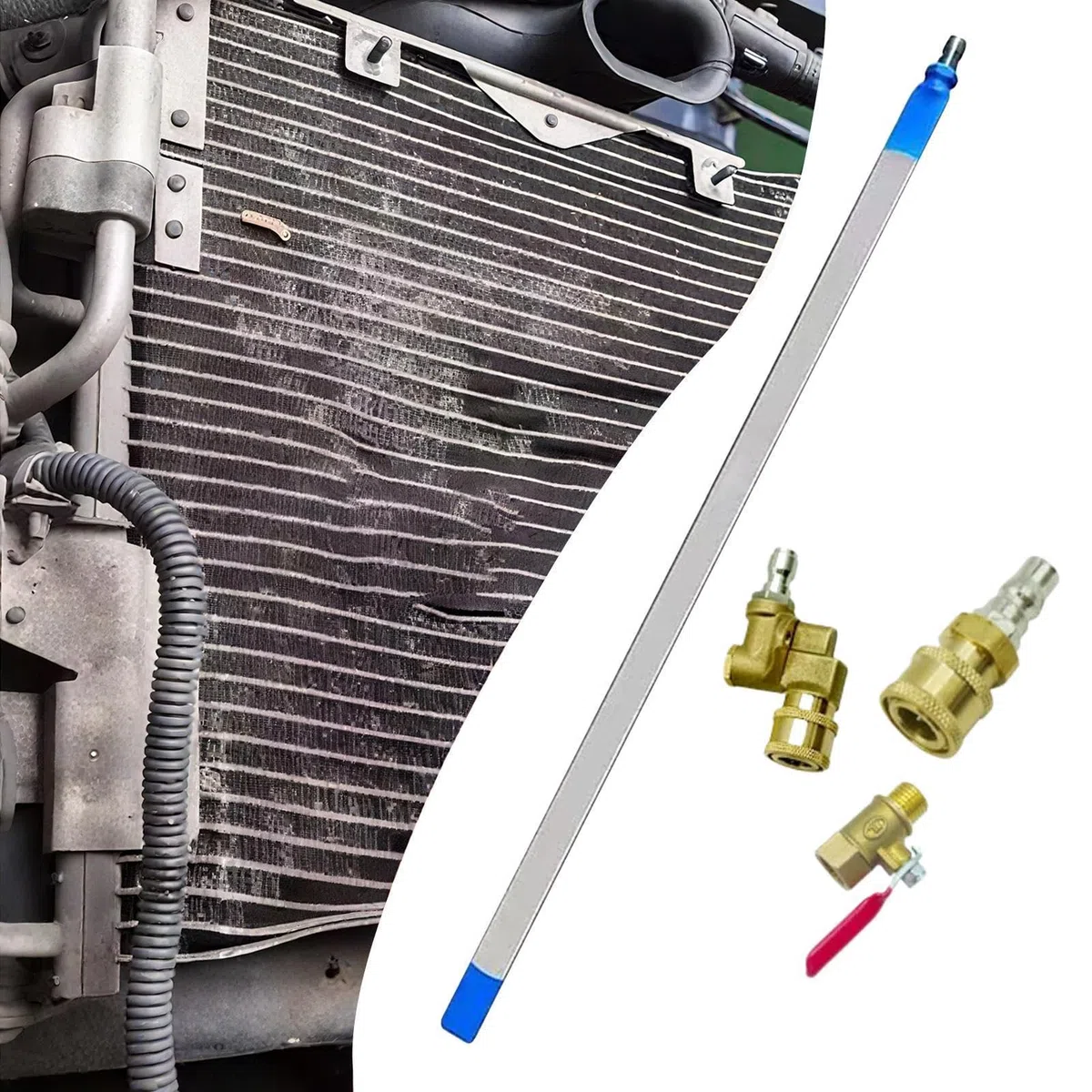 Lanza Limpieza Radiador Portátil Multiusos | Varilla Limpiadora De Radiador A Presión Kit de de limpieza eficaz para hogar, autocaravana, coche