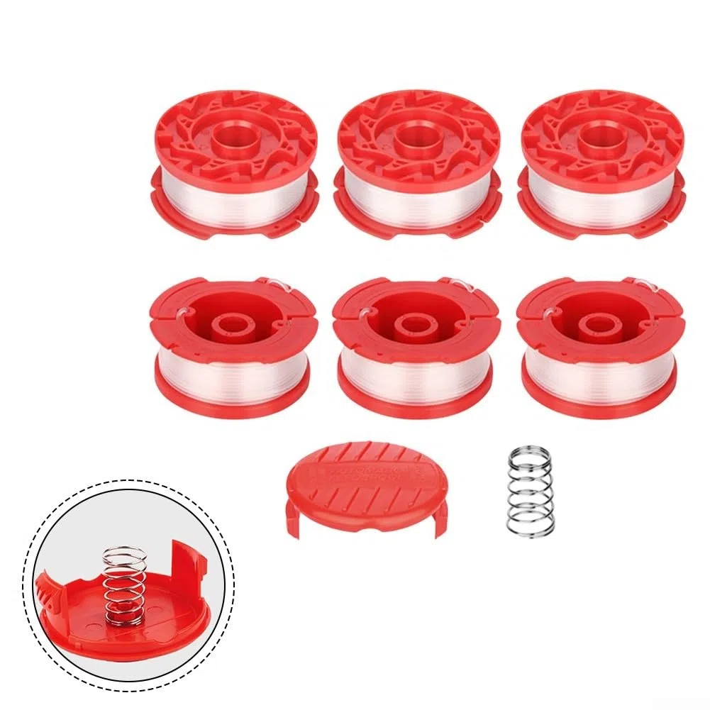 Hilo para cortabordes Recambio de Hilo, Carrete de Hilo for Recortadora de 30 pies Compatible con CMCST900 CMESTA900 CMZST98020, Nailon, Fibra de Vidrio, Naranja, Paquete de 6