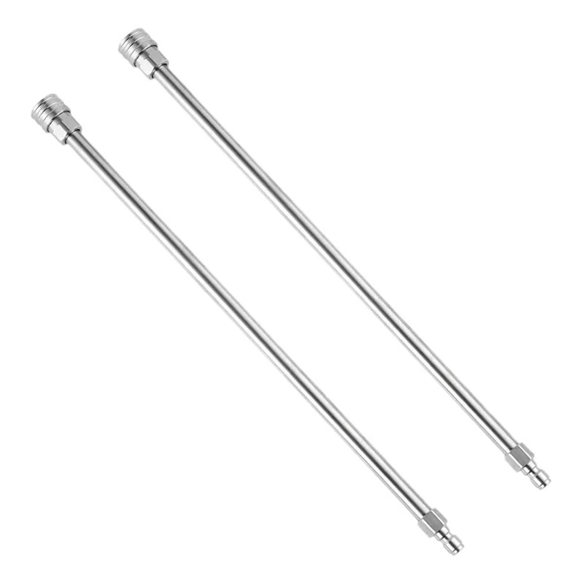 Varilla de Extensión para Hidrolimpiadora Varita de extensión for Lavadora a presión, Cuerpo y Accesorio Acero Inoxidable con conexión rápida 1/4, Lanza for eléctrica 17 Pulgadas(2Pcs)