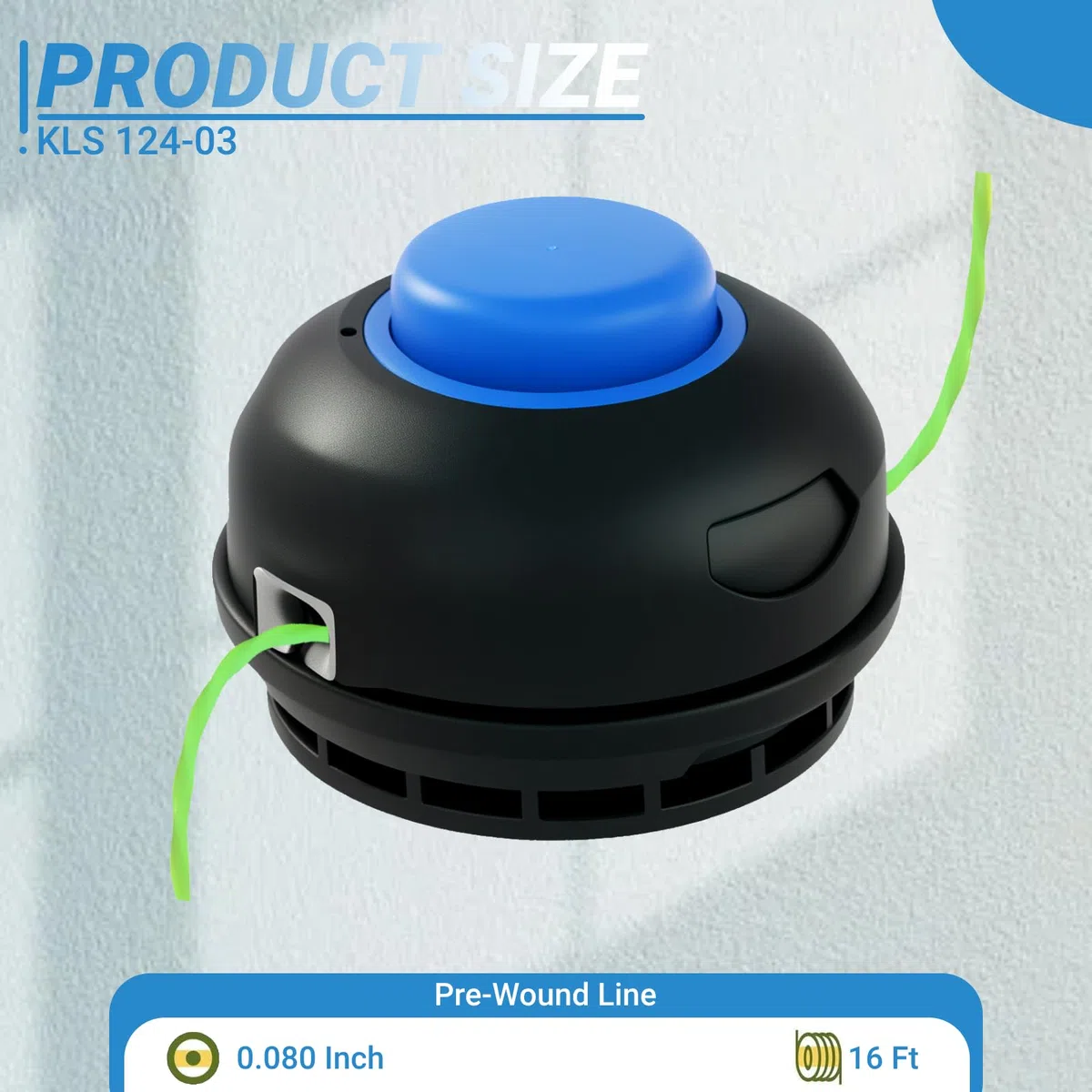 KLS 124-03 - Cabezal de carrete de repuesto compatible con Kobalt 24 voltios máximo KST 2224B-03 KST 2024A-03 KST 4024A-03 KST 1124B-03 KST 1124B-03, línea doble preenrollada de 0.08 pulgadas