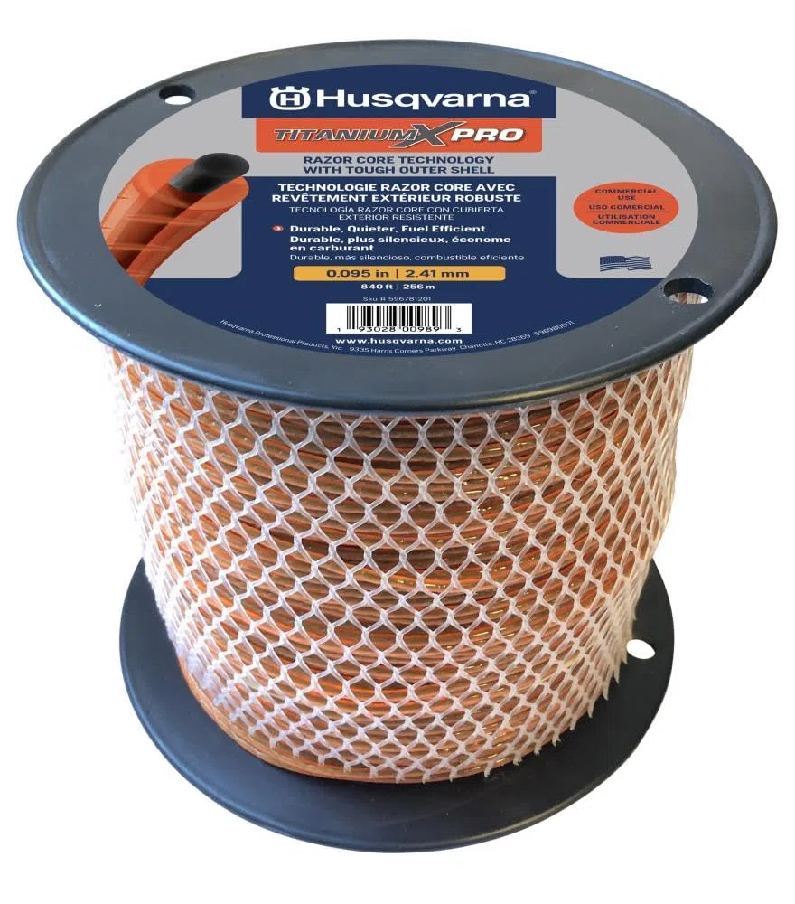 Husqvarna Línea de recortadora Titanium XPro — 0.08 pulgadas de diámetro x 256.0 m de largo, carrete de 3 libras