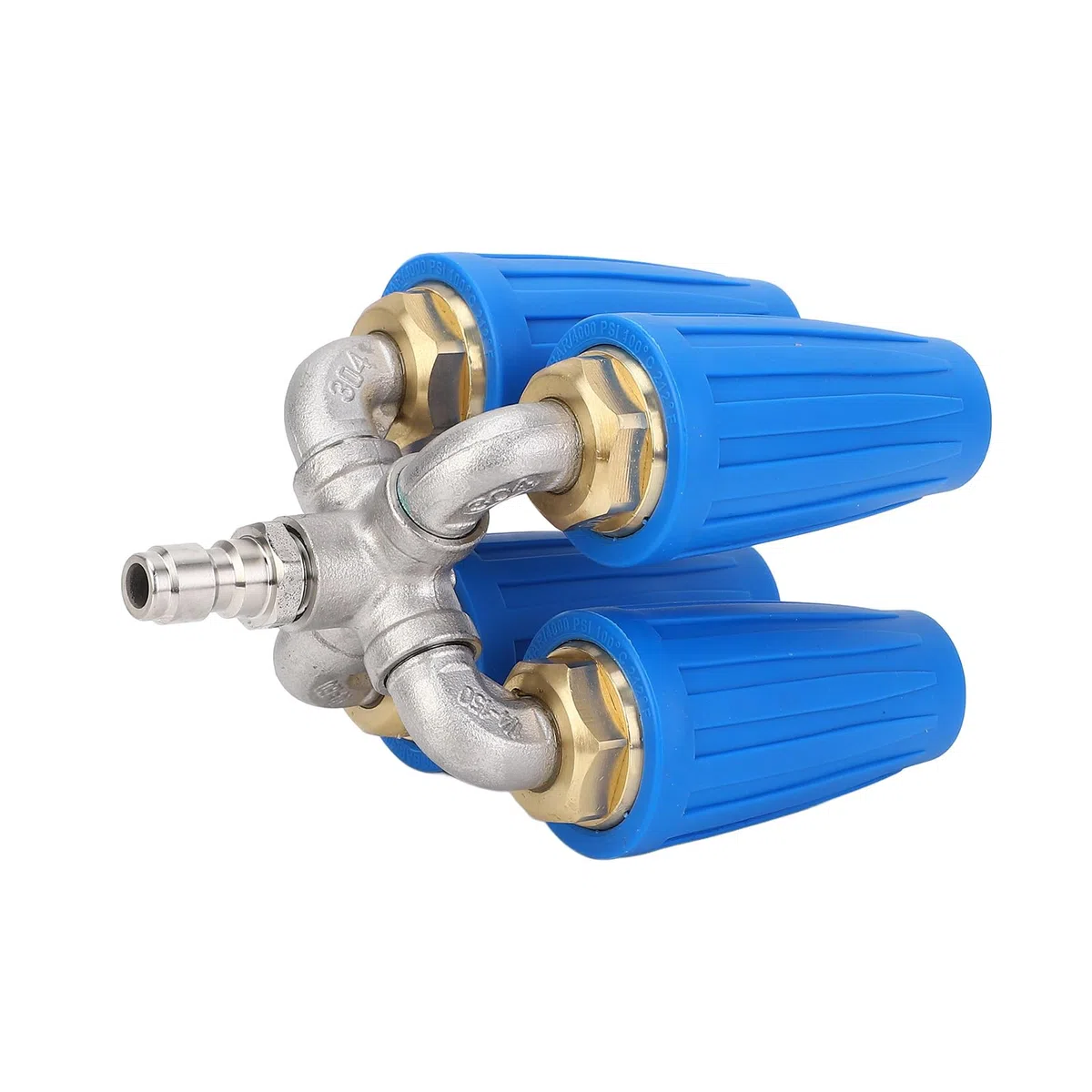 Boquilla Turbo para Lavadora a Presión, Boquilla Giratoria 4 en 1 de 4000 PSI, Acero Inoxidable 304 y Latón con Conector Rápido de 1 4 Pulgadas para Automóviles, Pisos, Herramientas Exteriores