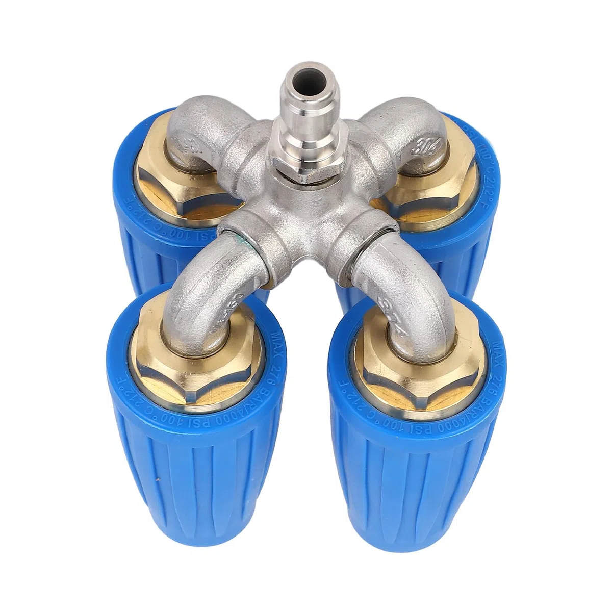 SUNGOOYUE Boquilla de Lavado a Presión Turbo, Boquilla de Lavado a Presión Giratoria 4 en 1 4000 PSI con Conector Rápido de Acero Inoxidable 304 y Latón de 1 4 Pulgadas para Vehículos, Pisos,