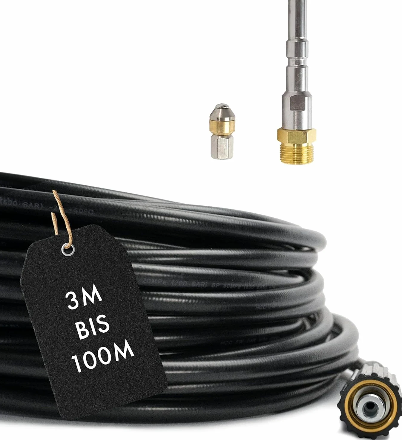 M&M Smartek boquilla giratoria M22 para KEW/Nilfisk, alta presión | Boquilla de limpieza en acero inox/latón para tuberías; comprobar rosca, calibre, presión y equipo antes de comprar.
