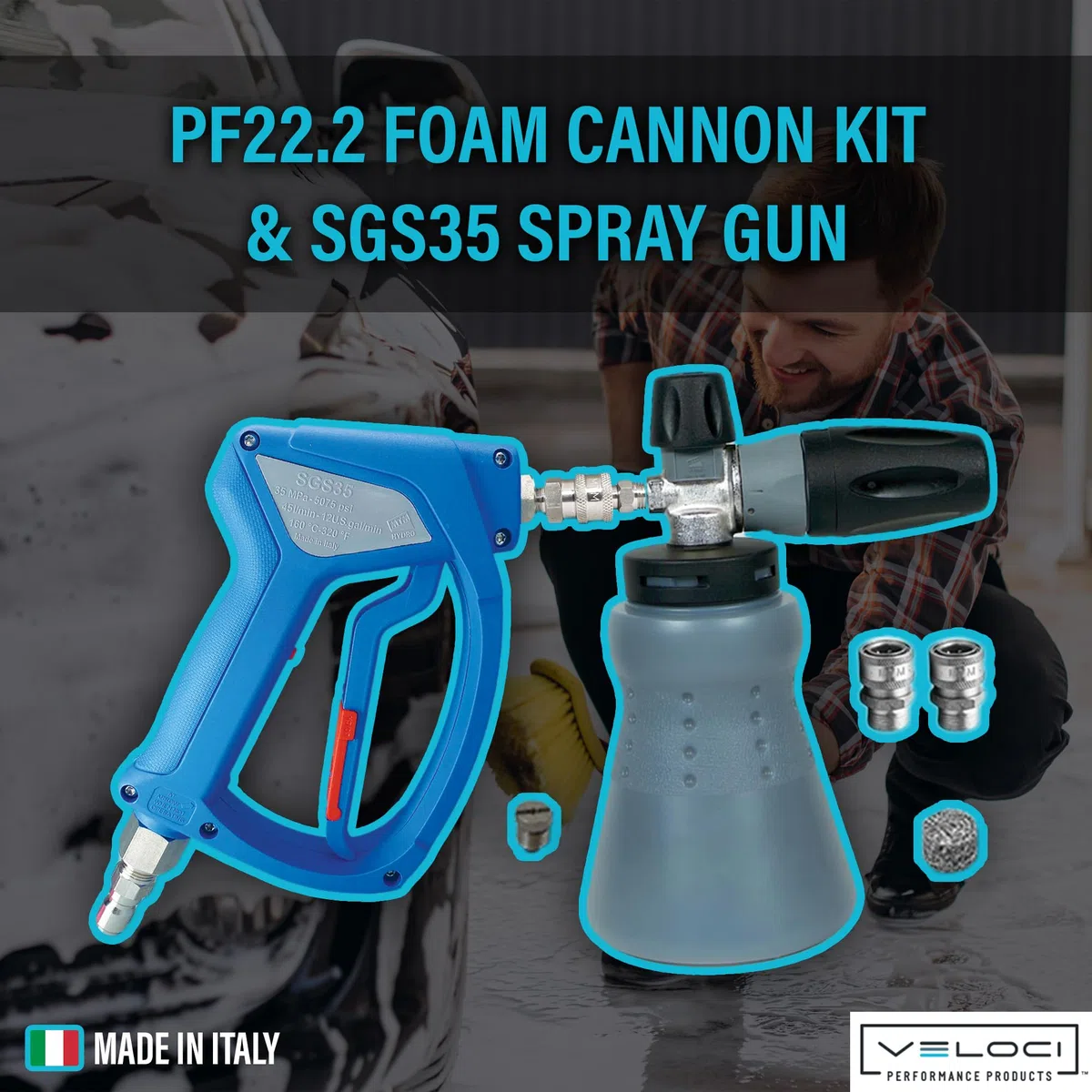 MTM Hydro Ultimate PF22.2 Foam Cannon Gun Kit for Pressure Washer, High Pressure Foam Power Washer Attachment, Foam Lance for Auto Detailing, Car Washing, Boats, Roofs, Adjustable Nozzle